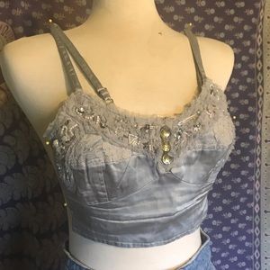 Free People bedazzled bralette cropped top